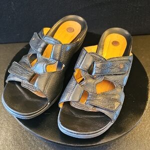 Comfort Leather Sandals By Structured by Clarks.  Adjustable.